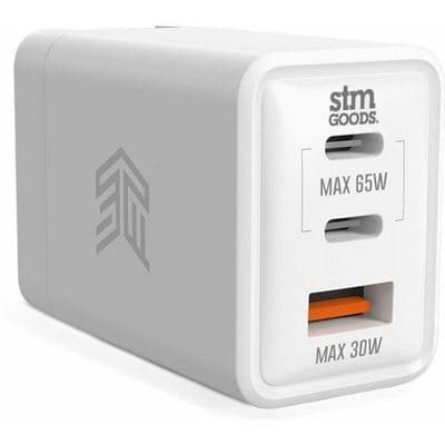 STM STM 65W Three Port (USB-C x2 & USB-A) Power Adapter (Univ) - White STM-931-408Z-01
