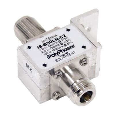 PolyPhaser PolyPhaser IS-B50LN-C2 125-1000MHz DC Blocking N Female IS-B50LN-C2