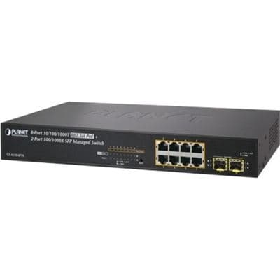 Planet Planet GS-4210-8P2S 8-Port 10/100/1000T 802.3at PoE + 2-Port 100/1000X SFP Managed Switch NS034