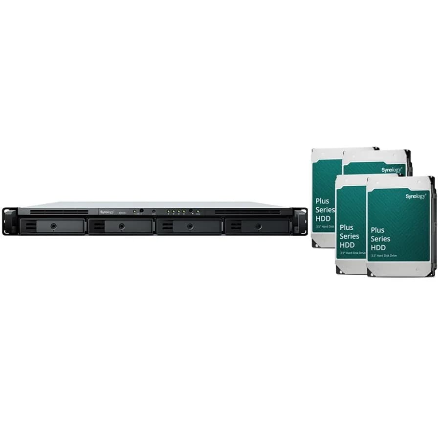 Synology Synology RTG RS822+ 1U 4 Bay Rackmount NAS (48Tb) 4x Synology Plus Series 12Tb SS395-41248S