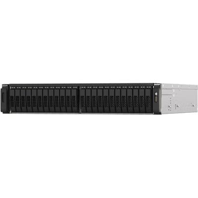 QNAP QNAP TS-h2490FU-7232P-64G 24-Bay all-flash NAS, NVMe Gen3 x4, AMD EPYC 7232P 3.1GHz, 64GB  RAM, 2 x 2.5GbE LAN, 2 x 25GbE SFP28, iSCSI, RAID 0,1, 5, 6, 10, 5+spare, 6+spare, 10+spare, global hot spare,  PCIe expansion slot x5 (1 slot is pre-installed TS-h2490FU-7232P-64G