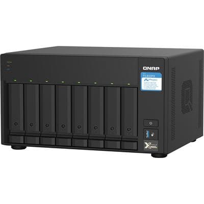 QNAP QNAP TS-832PX-4G 8-Bay NAS, AL324 64-bit quad-core 1.7GHz, 4GB DDR4 SODIMM RAM (1 x 4GB, max 16GB), 8 x 3.5"/ 2.5" drive slots, 2 x 10GbE SFP+ LAN, 2 x 2.5GbE LAN, 3 x USB 3.2 Gen1, 1 x PCIe 2.0 x2 slot, hardware encryption,  TL/TR expansion units TS-832PX-4G