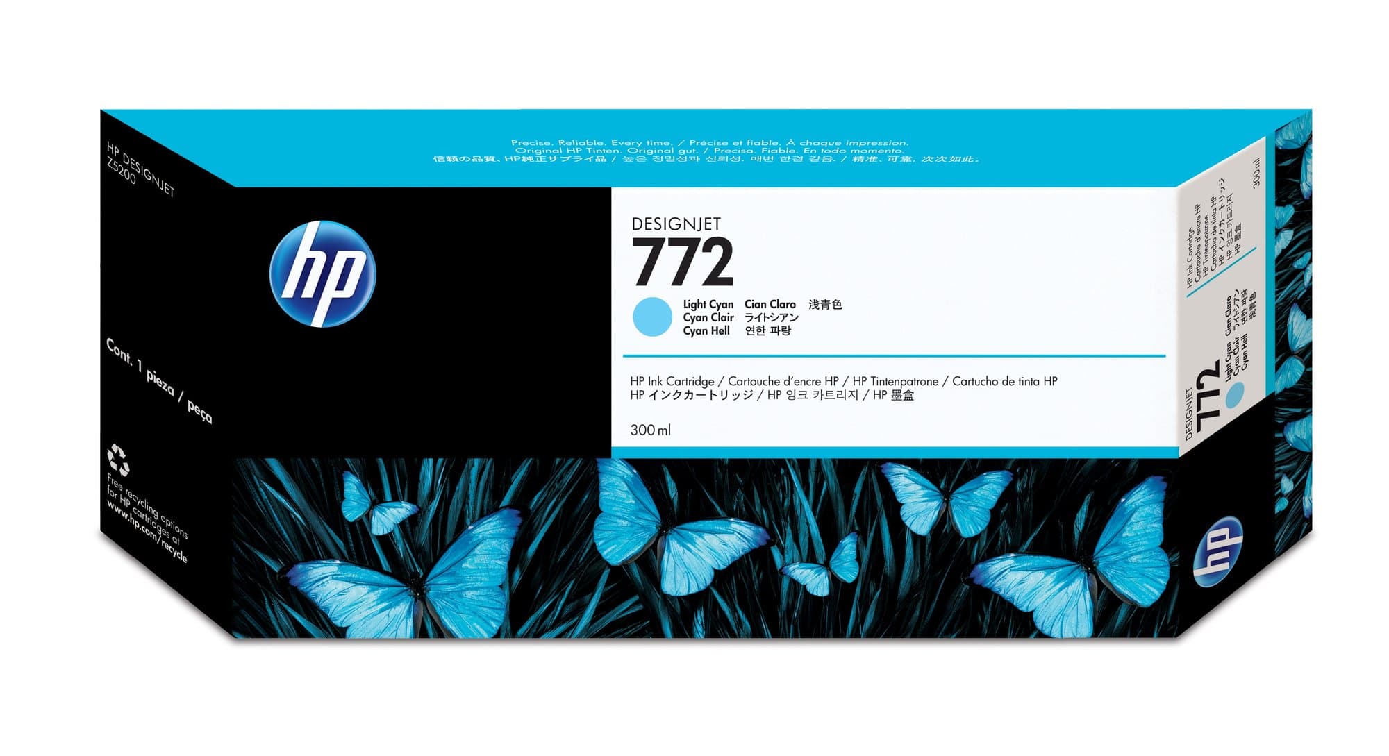 HP HP 772 300ml Light Cyan Ink Cartridge 1174794