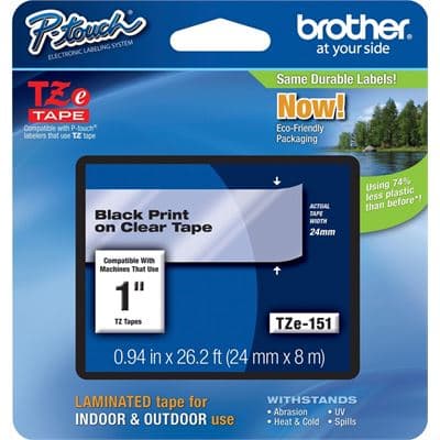 BROTHER BROTHER TZe151 24mm x 8m Standard laminated Blac 1536046