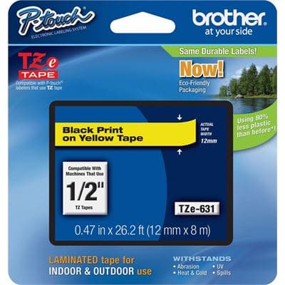 BROTHER BROTHER TZe631 12mm x 8m Standard laminated Blac 1536069