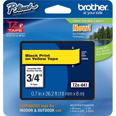 BROTHER BROTHER TZe641 18mm x 8m Standard laminated Blac 1536070