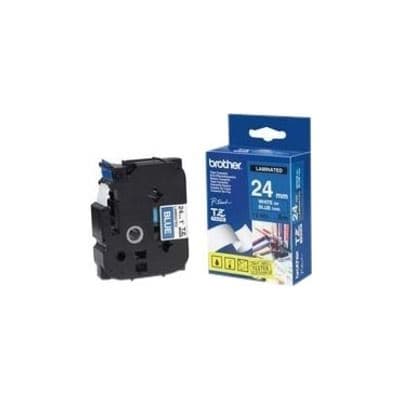 BROTHER BROTHER TZE555 : Laminated tape white on blue 8m 1737361