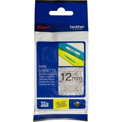 BROTHER BROTHER TZEMPSL31 12MM BLACK ON SILVER LACE TAPE 3444375