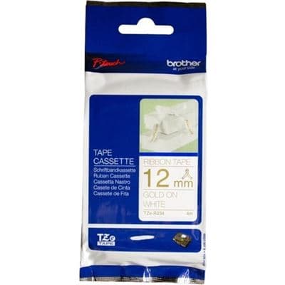 BROTHER BROTHER TZER234 12MM GOLD ON WHITE RIBBON TAPE 3444380