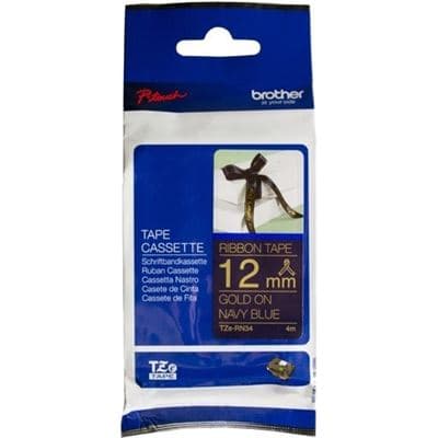 BROTHER BROTHER TZERN34 12MM GOLD ON BLUE RIBBON TAPE 3444382