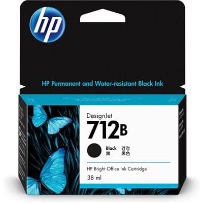 HP HP 712B 38ml Black Ink Cartridge 5015547