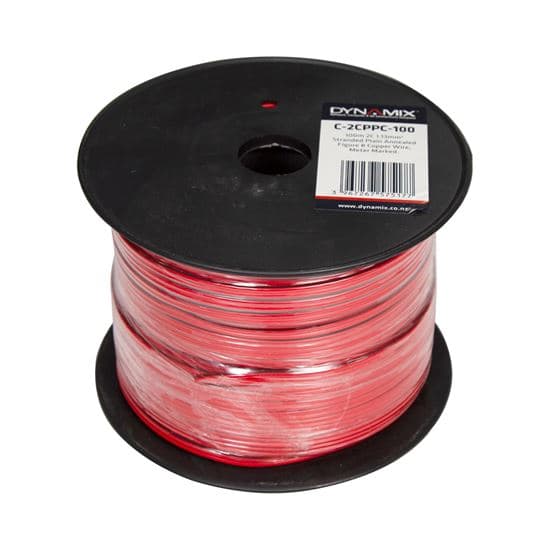 Dynamix DYNAMIX 100m 2x Core 1.13mm Bare Copper, Red/Black Trace Figure 8x C-2CPPC-100