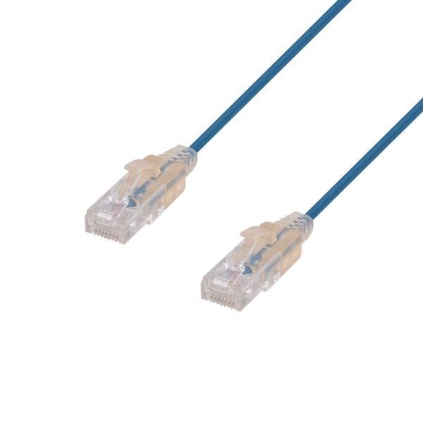 Dynamix 1.25m Cat6A 10G Blue UTP LSZH Patch Lead 30AWG 802.3af Unshielded Plug. PLSE-C6-1-25