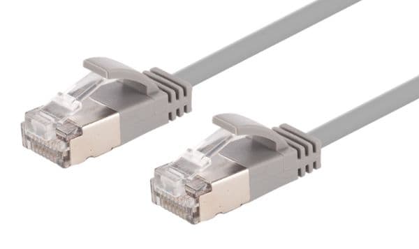 Dynamix 0.75m Cat6A S/FTP Grey 10G LSZH Patch Lead 34AWG 802.3af Shielded Plug. PLSSGY-C6A-0-75