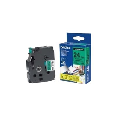 Brother Brother TZe-751 24mm x 8m Black on Green Tape TZE751