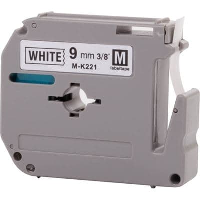 Brother Brother MK-221 9mm x 8m Black on White M Label Tape MK221