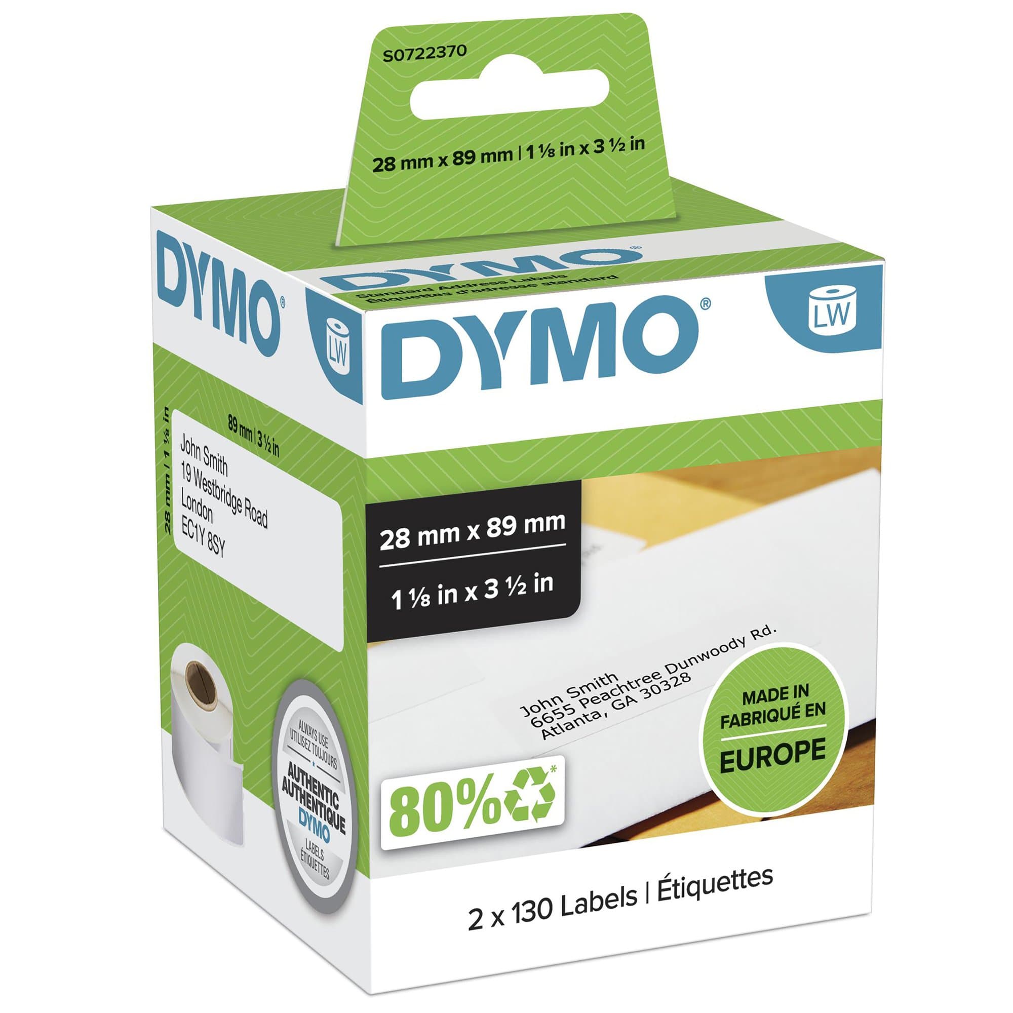 Dymo Dymo Add Labl 2 roll 28 x 89mm DYS0722370